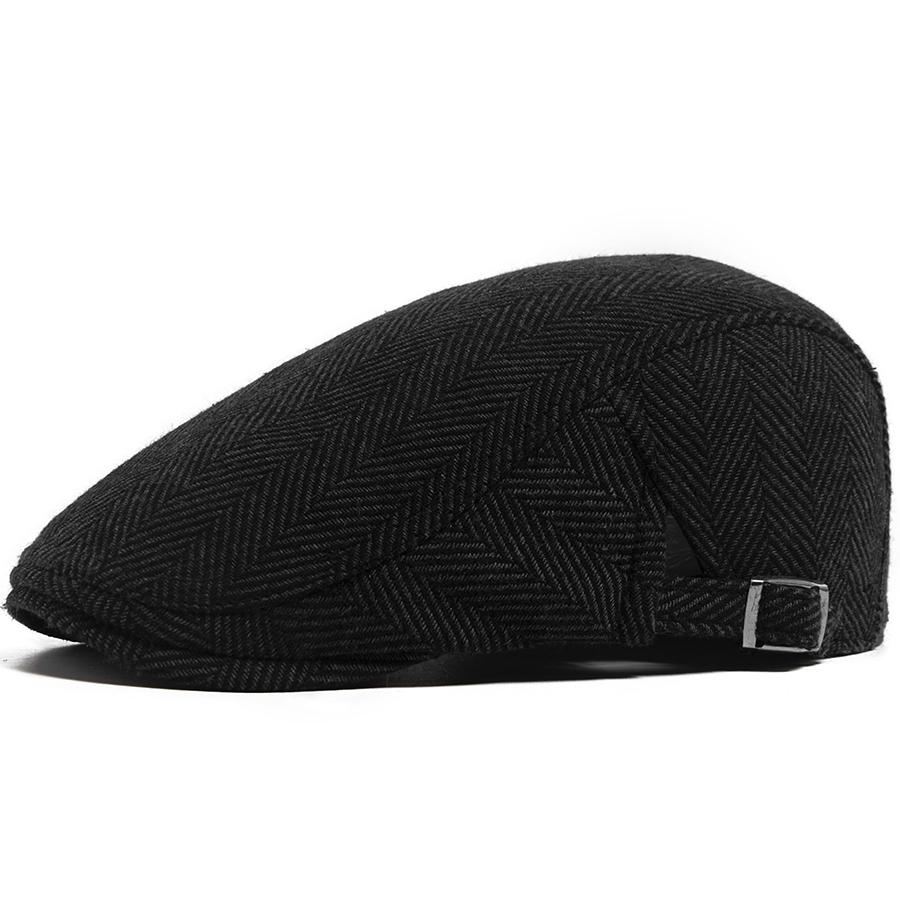 Berretto Lvy a Spina di Pesce Retrò Berretto Piatto Casual da Uomo Autunno Inverno Cappellino da Giornalaio Moda Stile Britannico Cappello Gatsby Con Regolabile