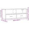 TV Stand Smoked Oak Finish 100 x 31 x 39.5 cm Engineered Wood and Metal