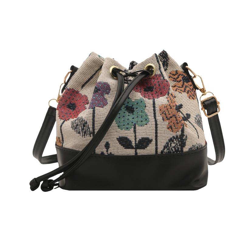 Pre-fall Bag Women's Fashion Print Shoulder Handbag Niche Design Bucket Bag