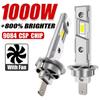 H1/H7 Car LED Headlight Bulbs CAN Bus Lights Mini Lamp And Play Bright Super Turbo Fan Plug Lamps 800000LM 6000K Automobile C8S3