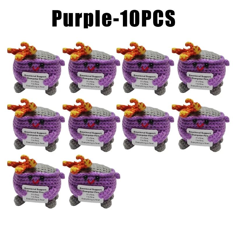 Crochet Dumpster Fire Emotional Support Dumpster Fire Support Coworker Positive Crochet Dumpster Fire Knitting Doll Toy Gifts