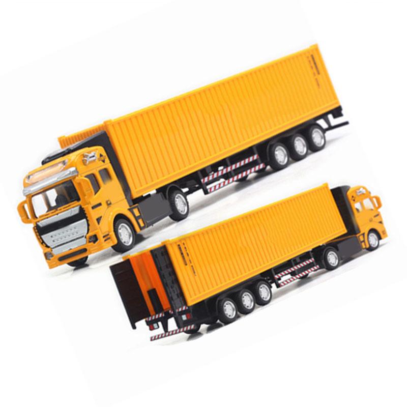 Pull Back Container Truck Toy High Simulation Plastic Alloy Container Truck Model for Boys Girls