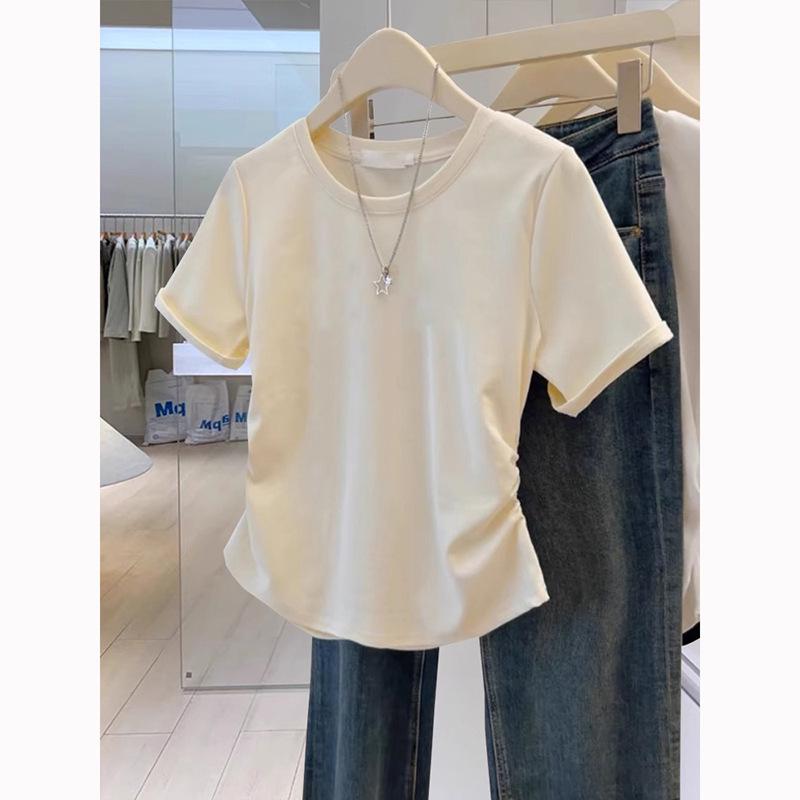 

Женская приталенная футболка с коротким рукавом и круглым вырезом - Тренд Осень/Лето 2025 S (70-95 lbs)