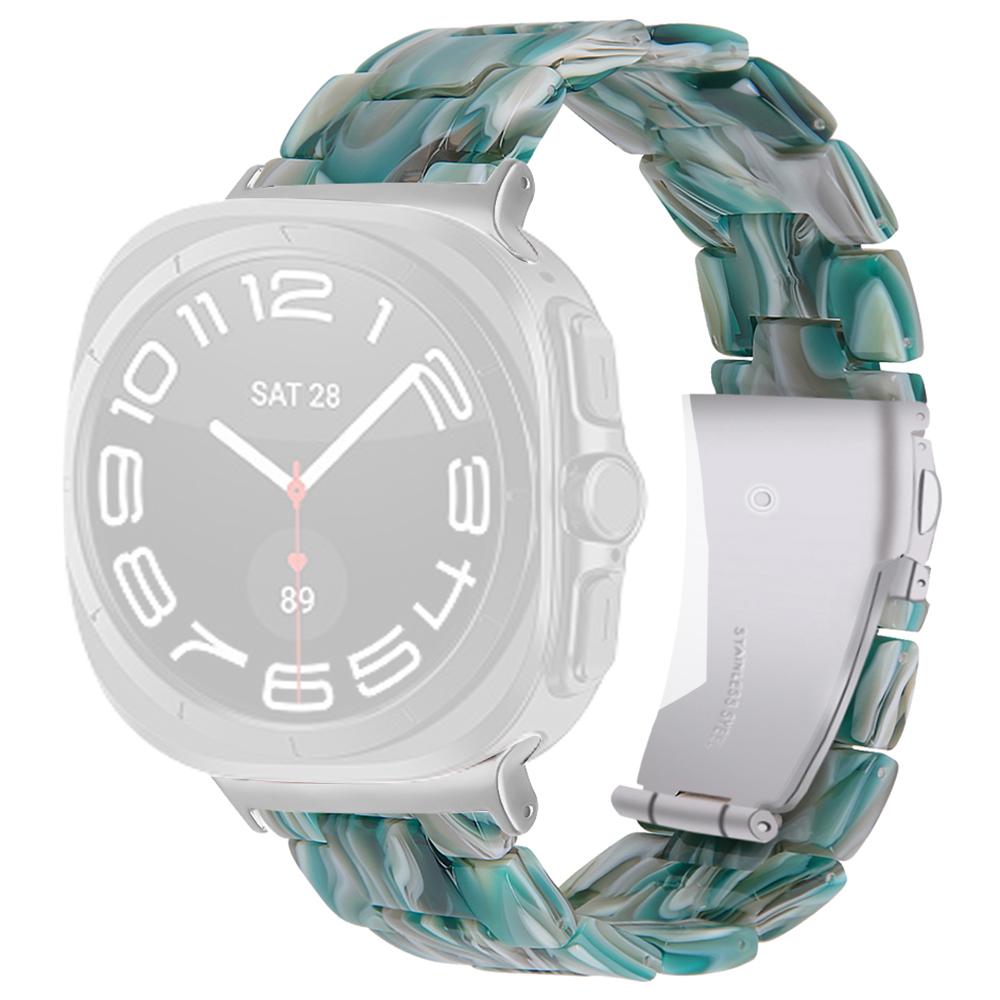 For Samsung Galaxy Watch Ultra 47mm Waterproof Resin Acrylic Watch Strap Buckle Design Wrist Band