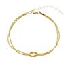 Gold-Plated Knotted Snake Bone Bracelet - Fashionable Titanium Steel Round Chain Jewelry