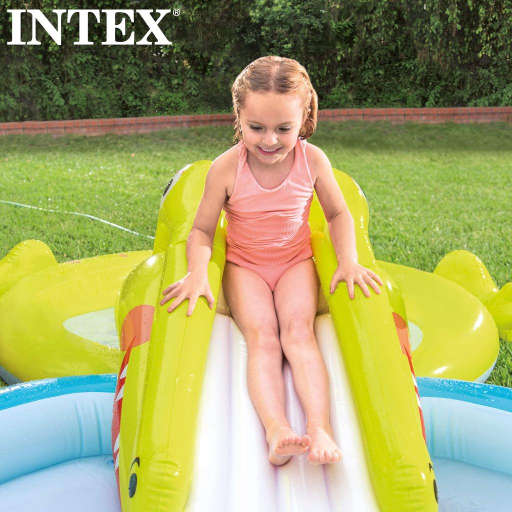 INTEX Gator Play Center Pool with Slide, Round, 57164