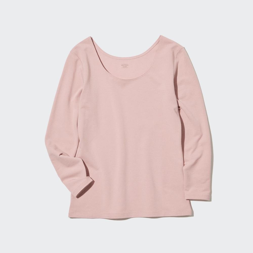 

UNIQLO Heattech Хлопок U-образный вырез T часть 8 Очень теплый 01 OFF WHITE/WOMEN XXL