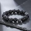 Volcano Stone Snowflake Stone Bead Bracelet Male Retro 12/10/8 Mm Elastic Bead Couple Bracelet