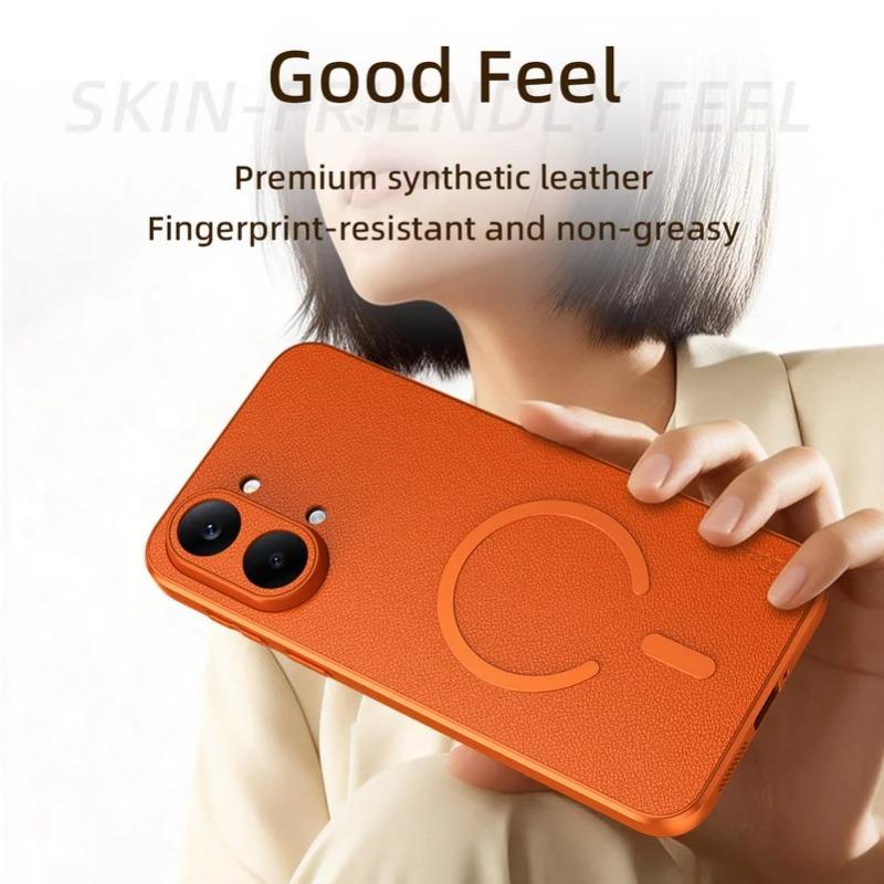 Luxury Goat Skin Leather Magnetic Ring Phone Case for POCO X8 Pro X8 Pro Max Redmi Turbo 5 5Max 4Pro K90/K80 Pro Max Back Cover