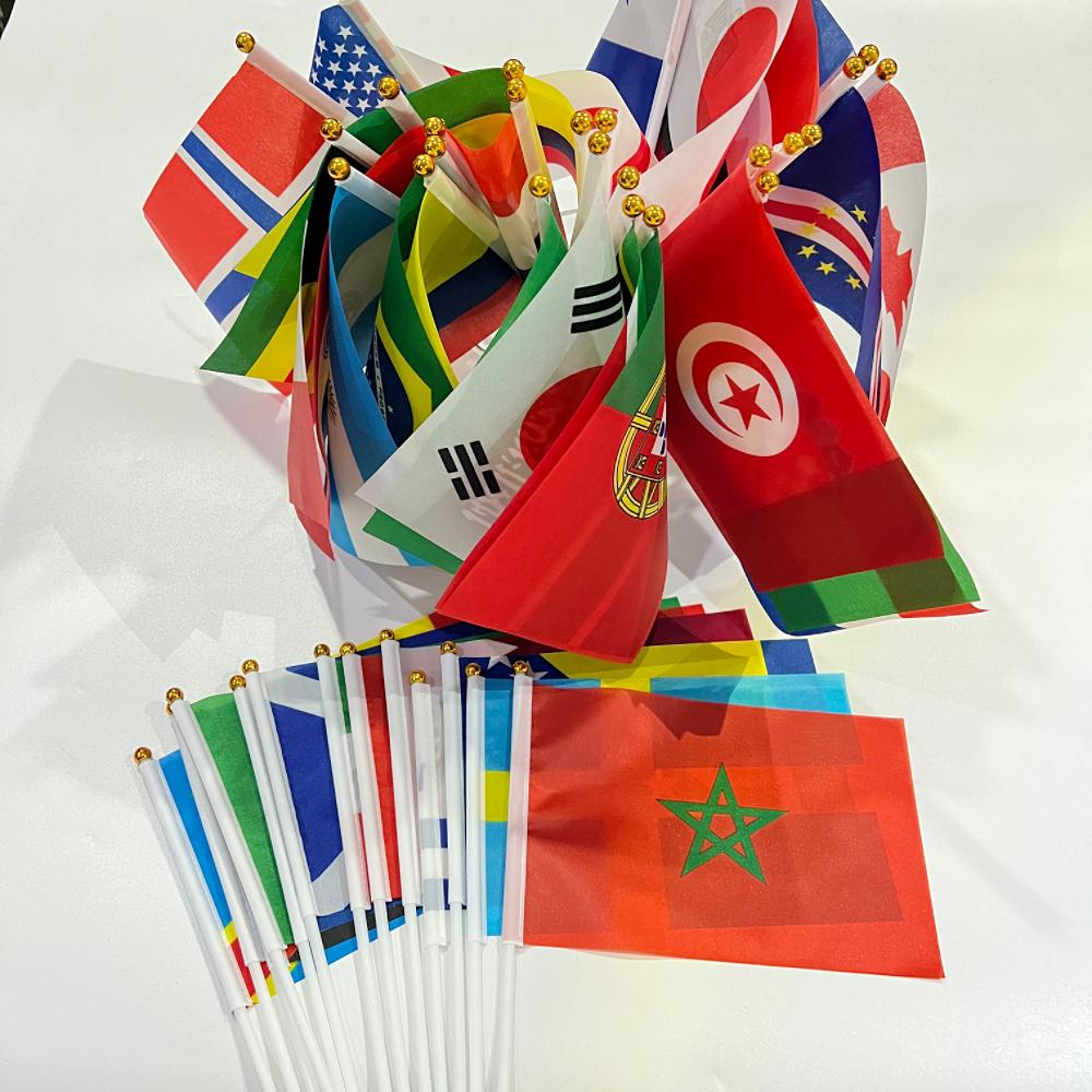2026 48/pcs/setHand Held National Flag14x 21cmCountry Flag NEW Cup Countries Flag Bunting National String Banner Football Event
