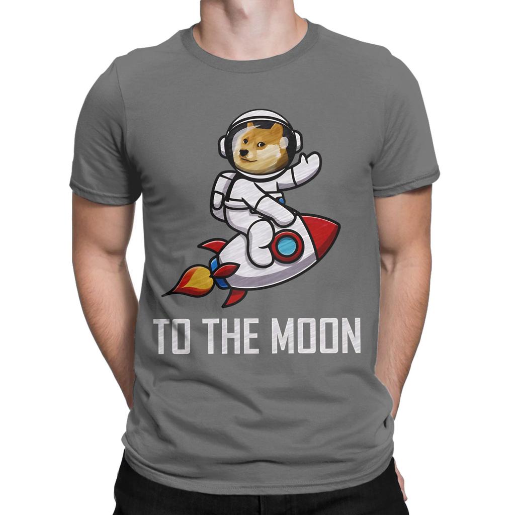 Dogecoin To The Moon Rocket Funny 100 Cotton Tshirt Dogecoin Tees Tops For Unisex