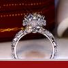 Miniature Zircon Flower-Shaped Women'S Wedding Ring