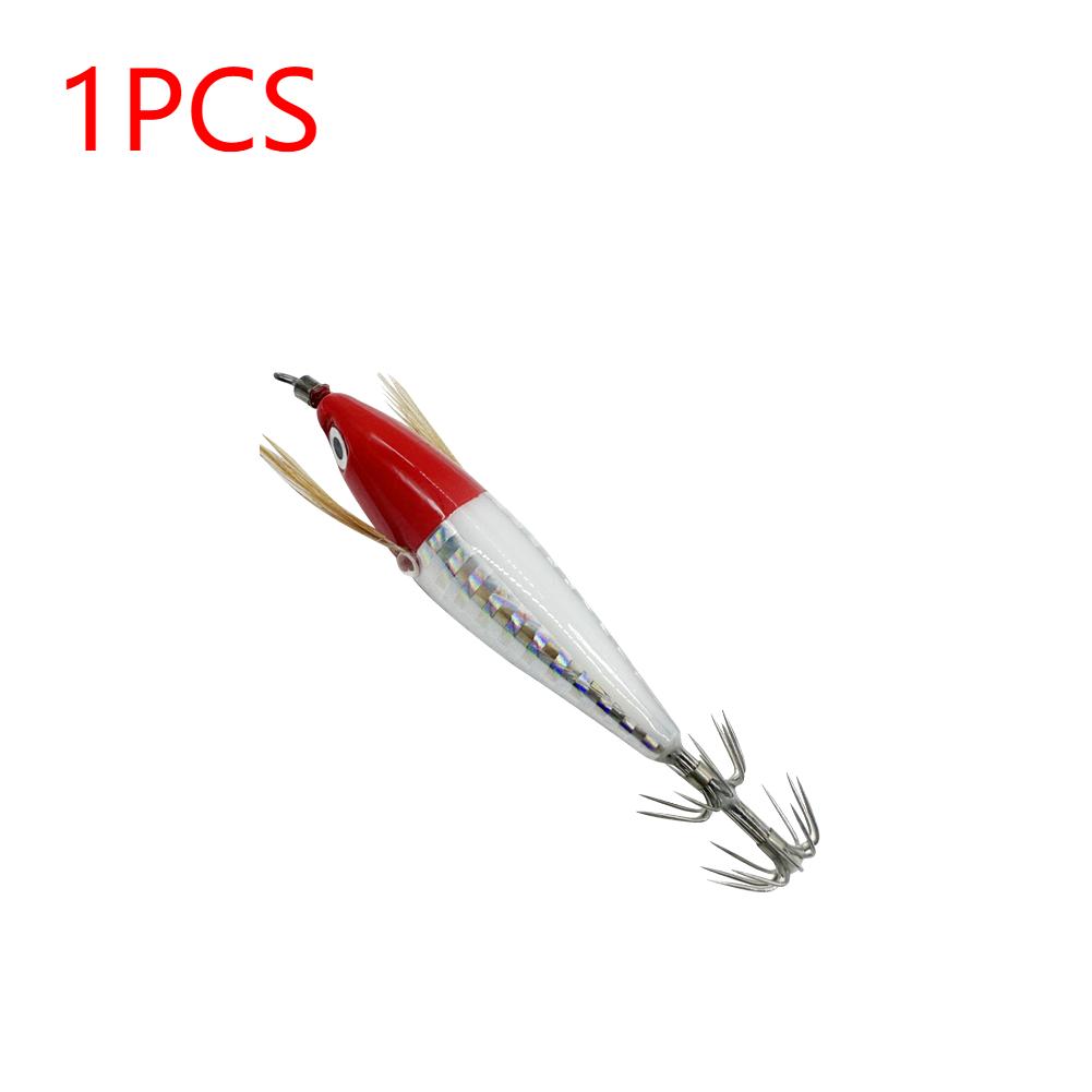 1-3Pcs 5.5g Laser Luminous Floating Horizontal Wood Shrimp Lure Hook Fishing Tackles Simulation Squid Hook Cuttlefish Fish Baits