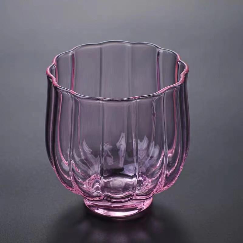 Chinese style Lotus Glass Tea Infusers Pitcher Heat Resistant Hammered Kung Fu Chahai Creative Transparent Tea cup