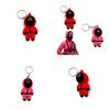 Stylish Squid Game Keychain Red Guard Staff Worker Figure Pendant For Fans