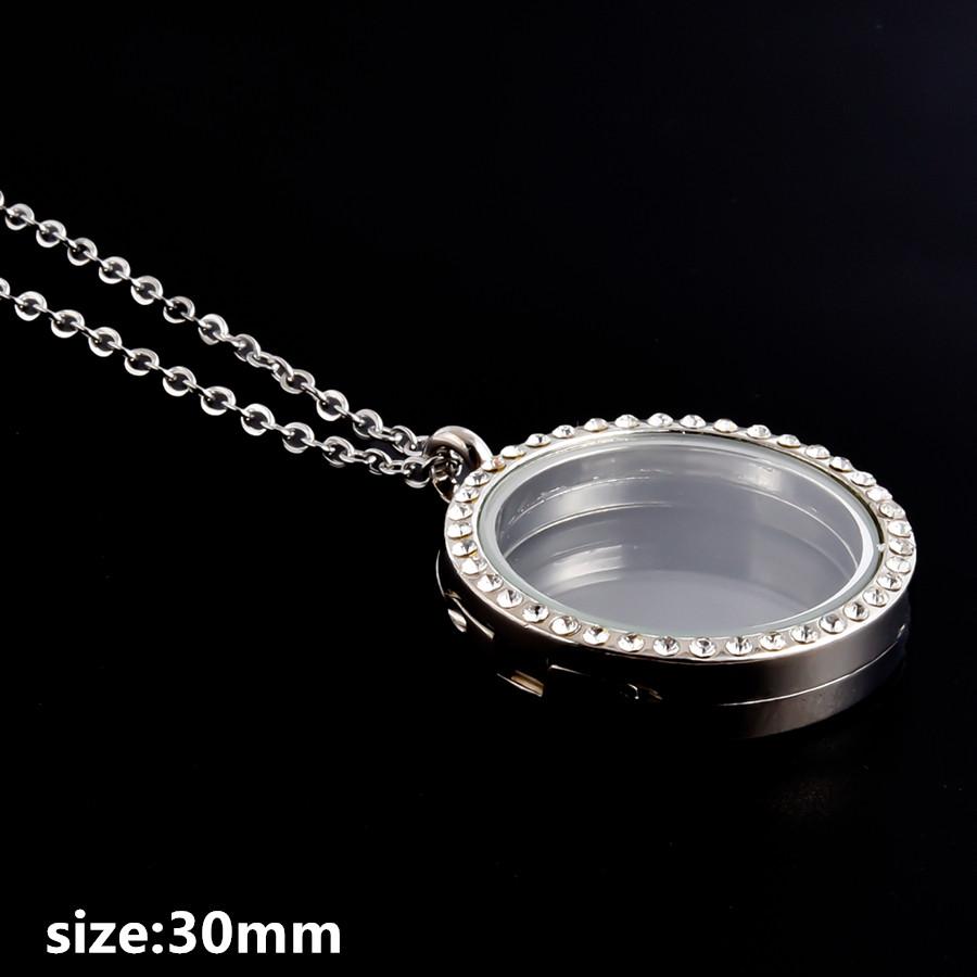 Kovový Kulatý Lesklý Skleněný Magnetický Medailonek Náhrdelníky Pro Ženy Muže Doplňky Paměť DIY Plovoucí Fotografie Dárek 60cm o Řetízek