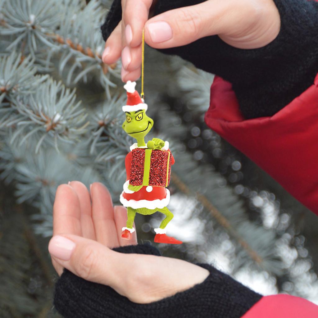 Charming Cartoon Acrylic Grinch Double-sided Christmas Tree Ornament For Festive Car Decor