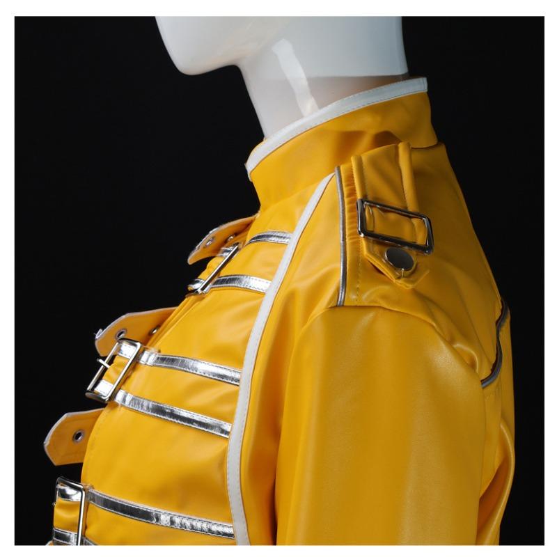 Freddie Mercury Cosplay Costume, Queen Band Lead Singer Classic Stage Performance Outfit