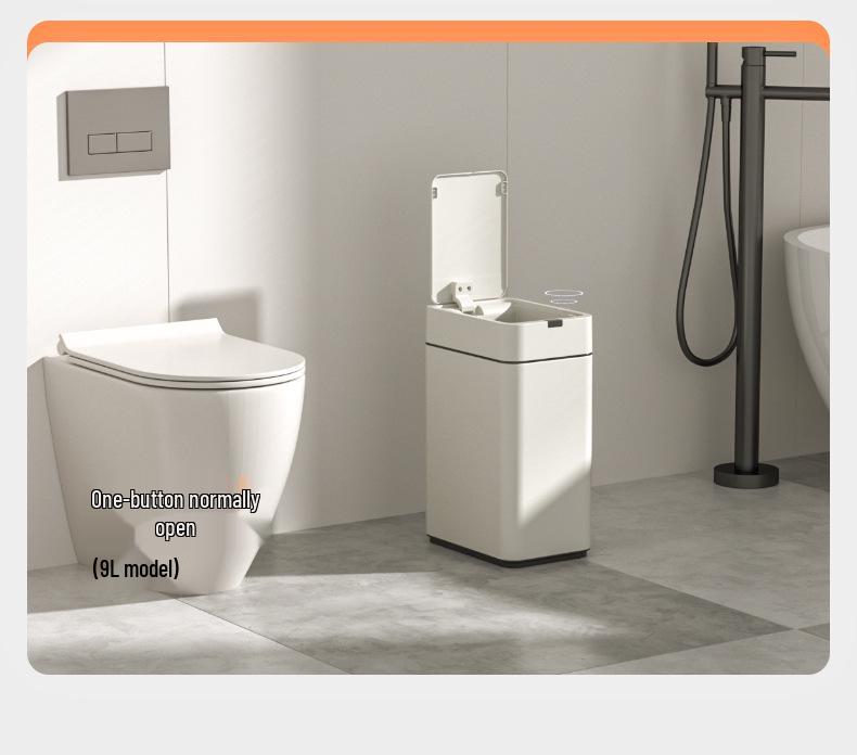 Large Capacity High-Legged Smart Sensor Trash Can with Lid for Kitchen, Bathroom, and Office