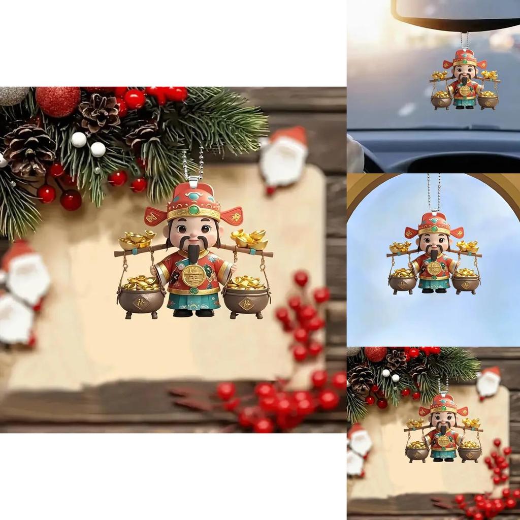 Car Interior Acrylic Decor With Cartoon God Of Wealth Style For Home And Vehicle Decoration