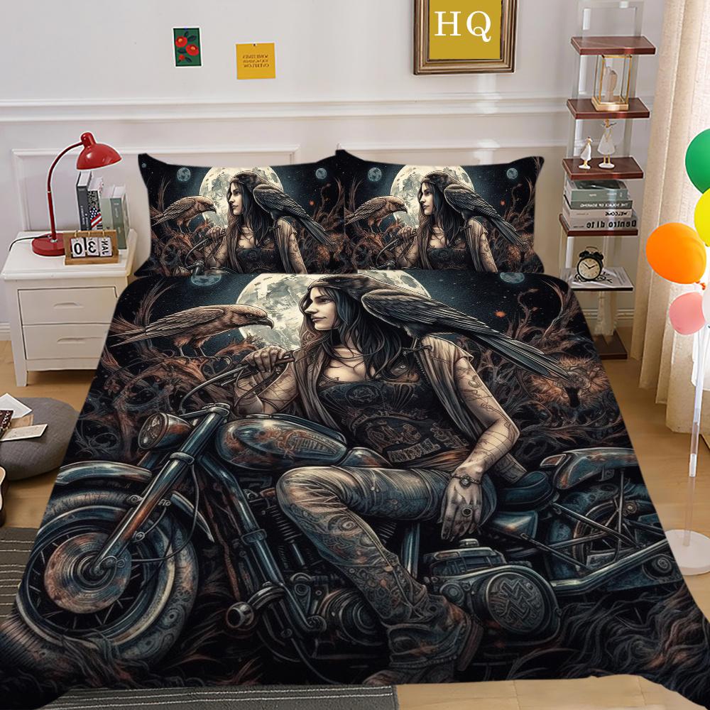 Beauty Skull Printed Bedding Cover Twin Size Microfiber Home Textiles Teen Cool Fashion Home Bedclothes