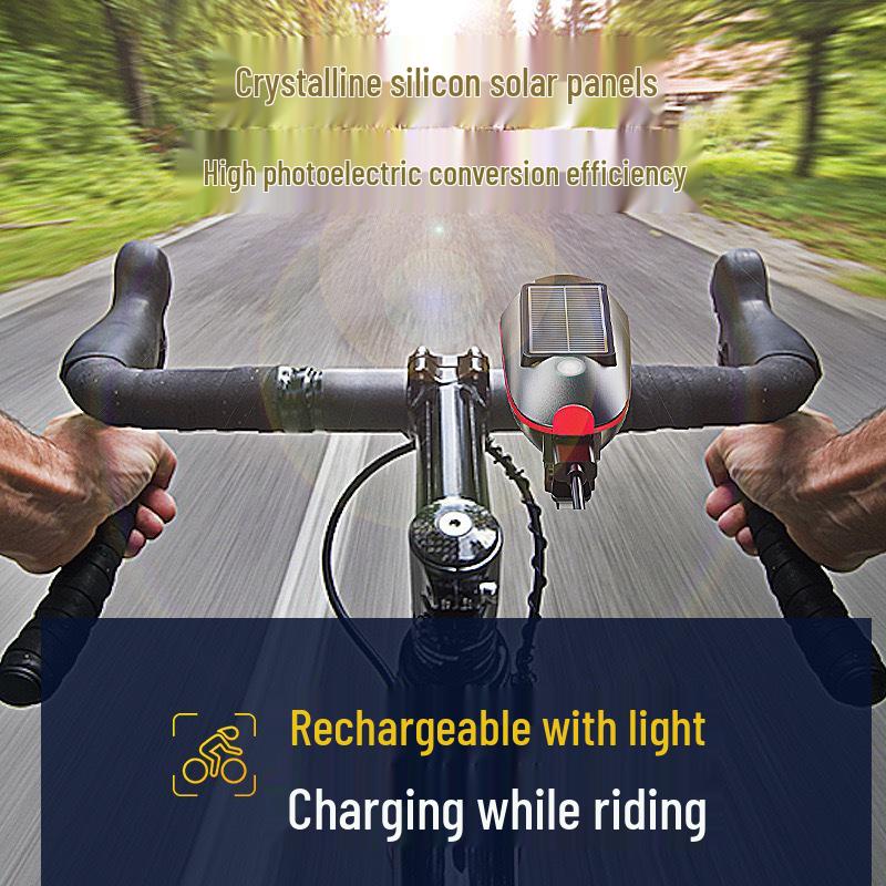 Universal Solar Mountain Bike Light & Super Loud Bell