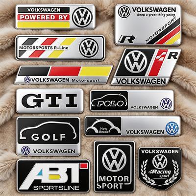 Valve Stems Caps Volkswagen Series Aluminum Badge Car Body Stickers Decals Accessories For VW GTI Polo Golf Passat Tiguan T-ROC I444
