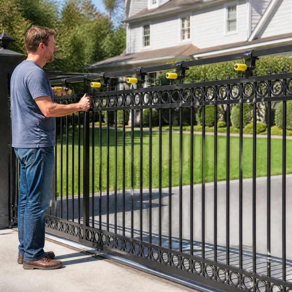 4pcs 5 Inch Slide Gate Guide Roller Heavy Duty Rolling Door Guider Gate Guide Post  Sliding Gate