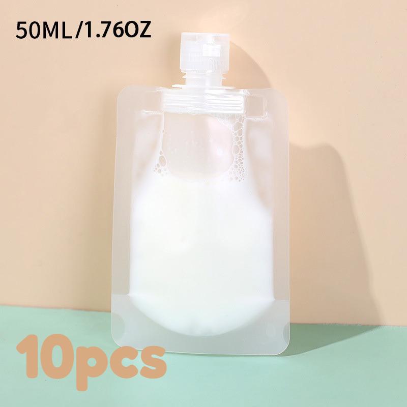 5/10pcs Reusable Travel Liquid Pouch, 50ml Soft Bottle Saves Space, Easy Fill & Leak Proof for Toiletries, Eco-Friendly