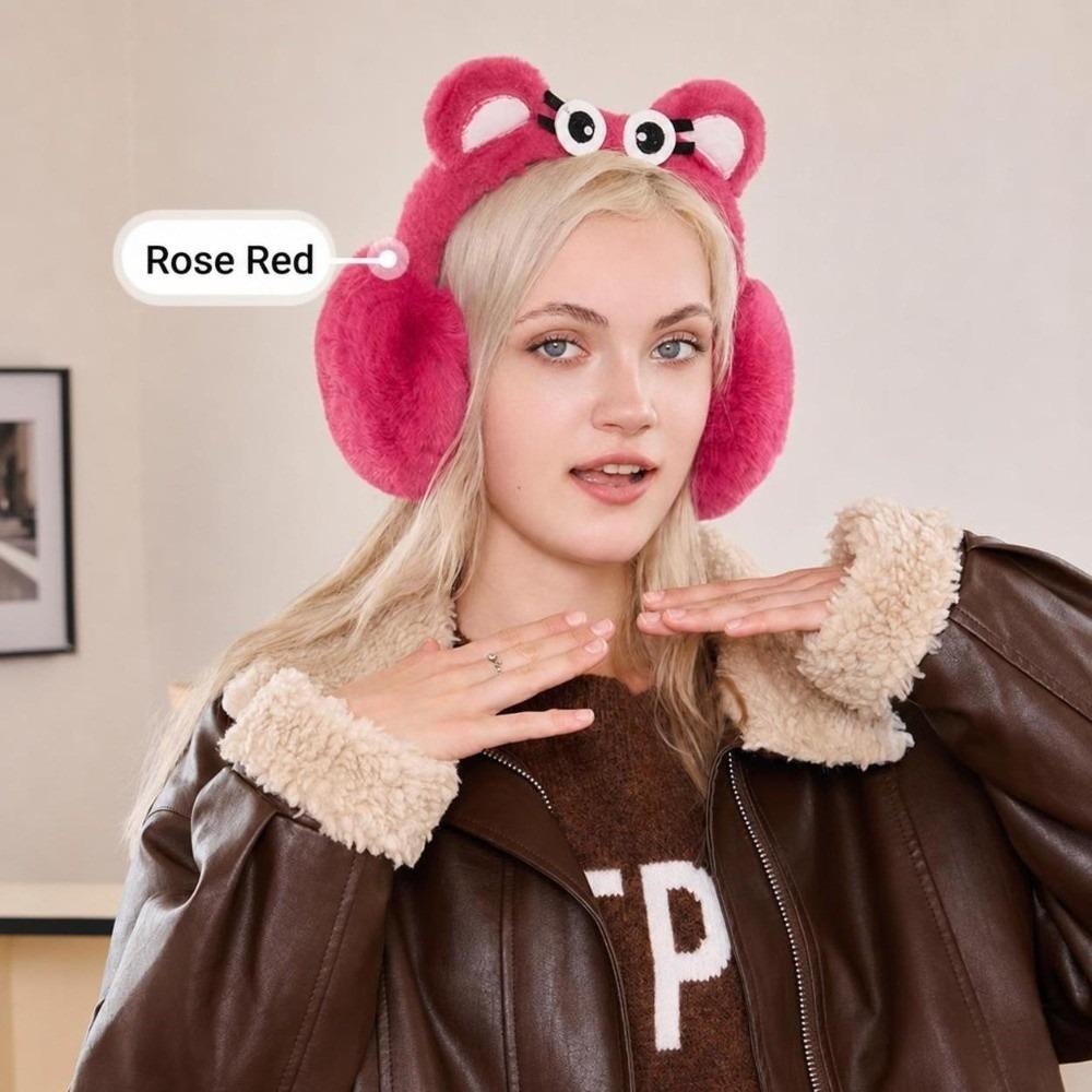 Soft Faux Fur Plush Earmuffs Elastic Headband Cartoon Ear Covers Fluffy Ear Muffs  Winter Outdoor