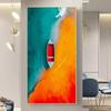 Minimalism Painting Nordic Solitary Boat On The Ocean Landscape Poster Print For Bedroom Aesthetic Room Decor Modern Wall Art