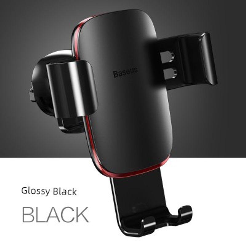 Baseus Car Phone Holder, Car Mount, Universal Multifunctional Gravity Stand for Car Air Vent, Compatible with Navigation Baseus Mac Alloy Material Upgrade - Black