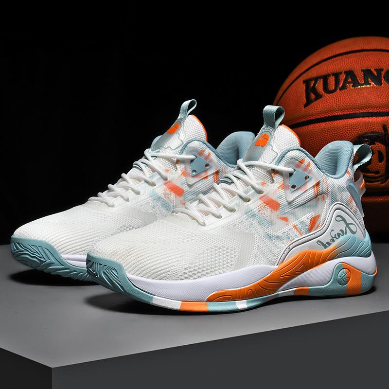 Shoes Casual sports shoes Flying woven running shoes Light and cheap MD sole basketball shoes men