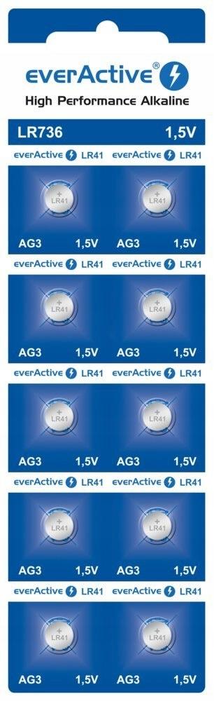 Mini everActive G3 LR736 LR41 alkaline batteries 10 pieces