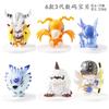6pcs/set Anime Digital Monster Digimon Angemon Garurumon Greymon Figure Model Toys 6-7cm