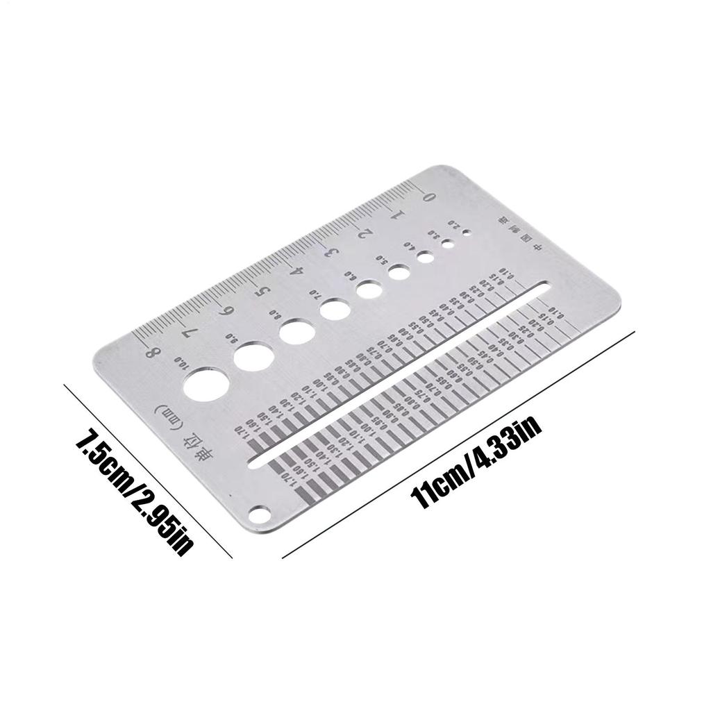 Stainless Steel Bolt Screw Gauge Card Portable Crack Width Ruler Tools for Pros 0.1-1.7mm Metric Gap Width Measuring Ruler