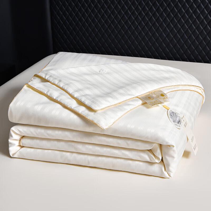 Fangwang Tussah-Seiden-Steppdecke & Baumwoll-Jacquard 4-teiliges Bettwäscheset