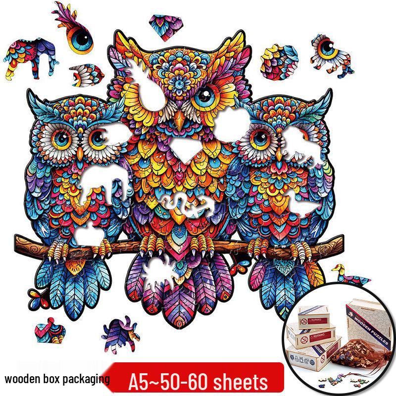 Irregular Animal Dog Penguin Wooden Puzzle in Stock