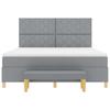 Box Spring Bed with Headboard Light Gray 200 x 180 cm Fabric