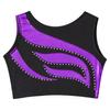 Girls Shiny Rhinestone Decor Dance Top Sleeveless Round Neck Jazz Performance Vest Tank Top
