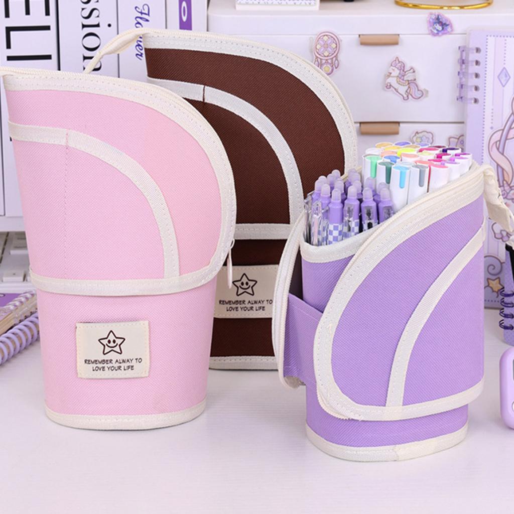 Creative Student Expandable Pen Holder Large Capacity Office Desktop Pencil Storage Box Stationery Organizer Oxford Bag