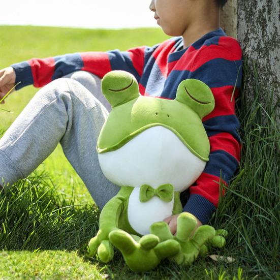 Stuffed Doll Cartoon Skin-friendly Colorful Green Frog Stuffed Doll for Bedroom