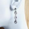 Bohemian Retro Sliver Color Hollowed-out Heart-shaped Spiral Vortex Pendant Dangle Earrings for Women Piercing Jewelry Accessory