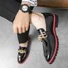 Men Loafers British Style Black Patent Leather Business Formal Shoes Wedding Dress Prom Blazers Tuxedo Party Shoes Large Size