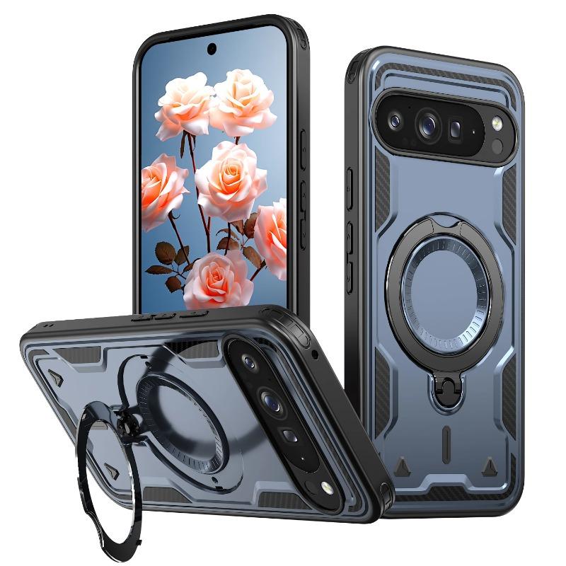 Premium Car 360°rotate Bracket Armor Phone Cases for Google Pixel 10 9 Pro XL 9A Drop Proof Magnetic Charging Protector Cover