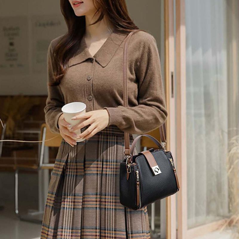 Small Bucket Shoulder Bags For Women Luxury Designer PU Leather Messenger Crossbody Bags Ladies Casual Solid Color Purse Handbag