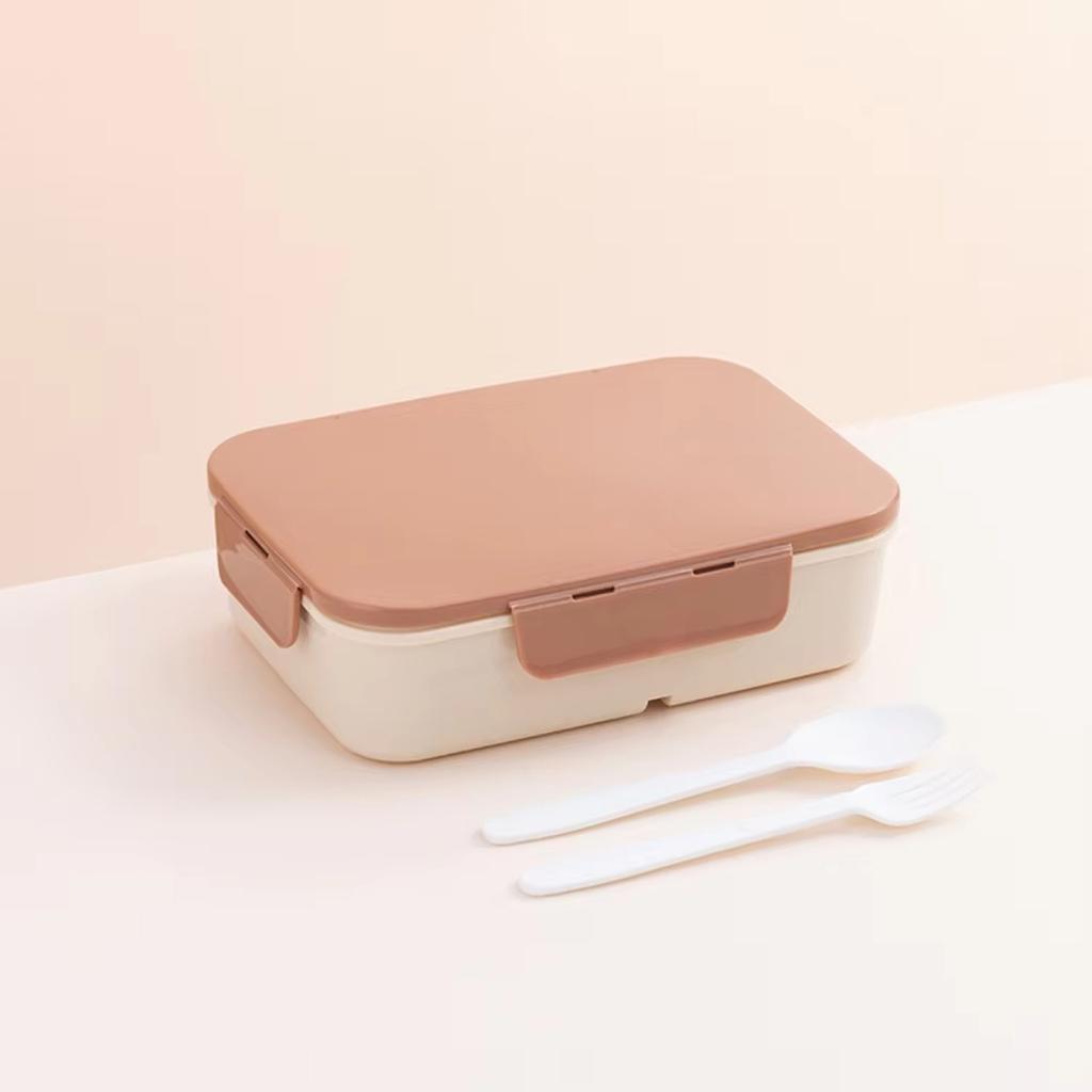 Flip-Top Divided Lunch Box, Microwave Safe Plastic Bento Box for Kids & Adults