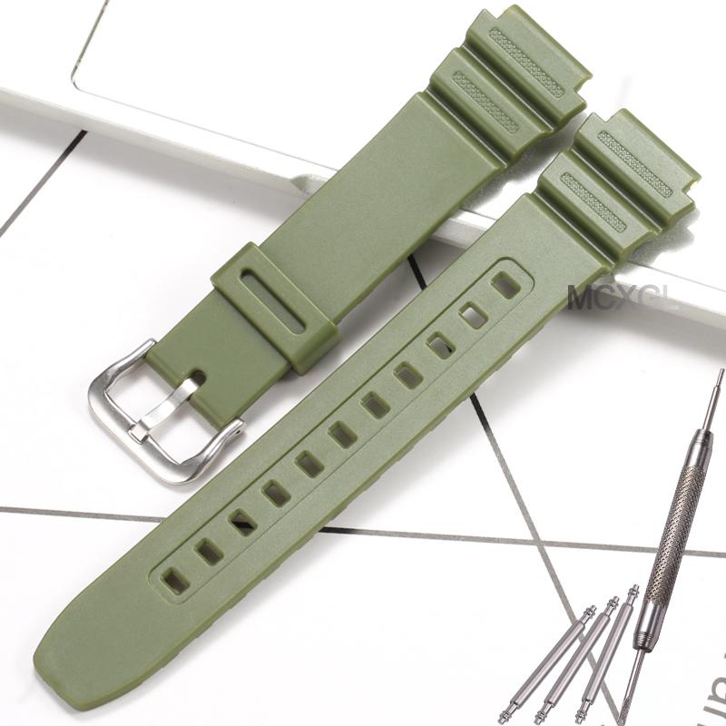 18mm Resin Replacement Strap For Casio F91W F108WH AE1200WH AE-1300WH W800H AE1000W F105W Mens Womens Watch Band Accessories