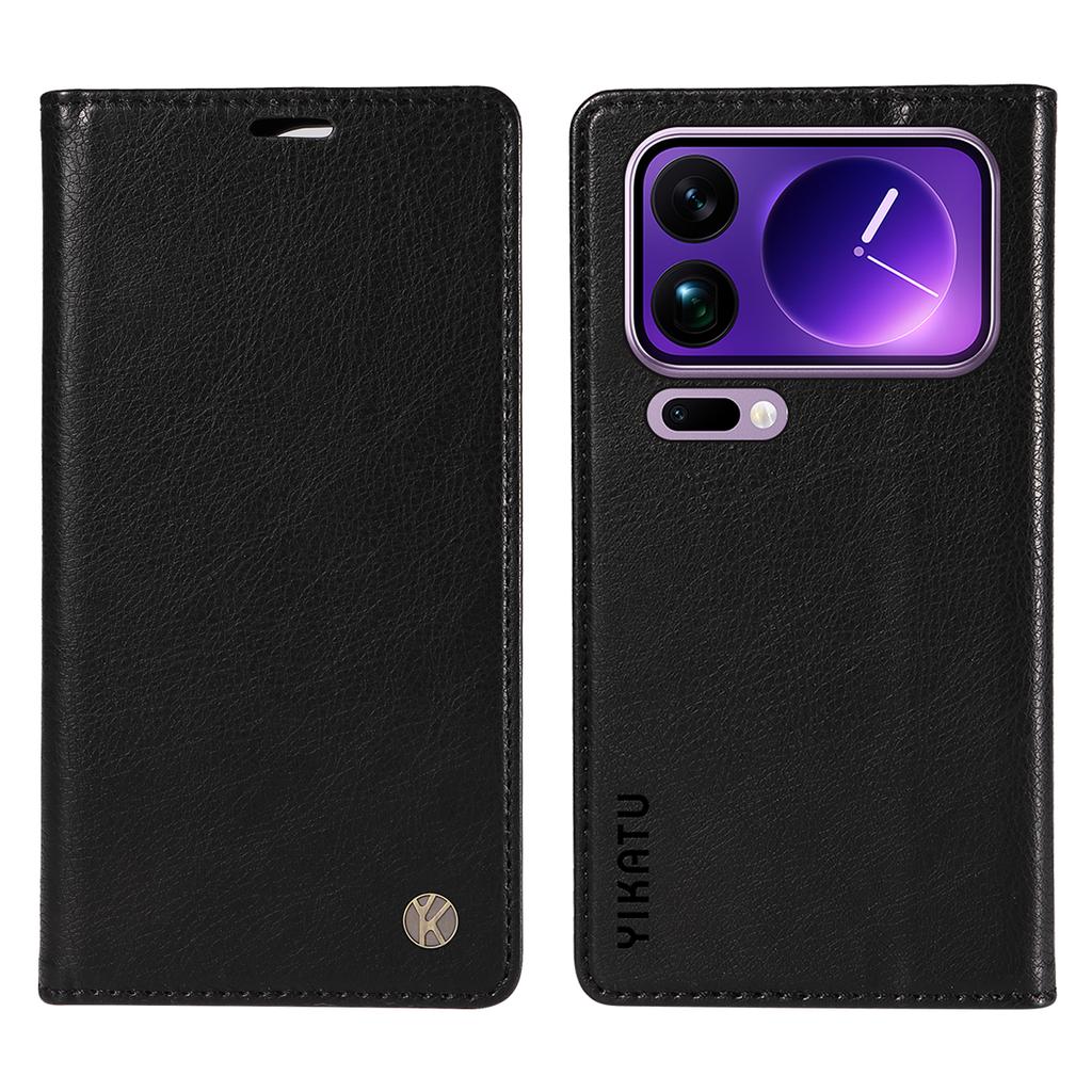 For Xiaomi 17 Pro Max Wallet Case YIKATU YK-006 Magnetic Closure Leather Phone Cover Litchi Texture