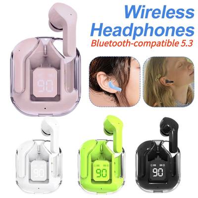 BT30 ENC Noise Canceling Bezdrátová Bluetooth 5.3 Sluchátka HiFi Stereo sluchátka Digitální displej Transparentní nabíjecí pouzdro TWS Sportovní hudební sluchátka